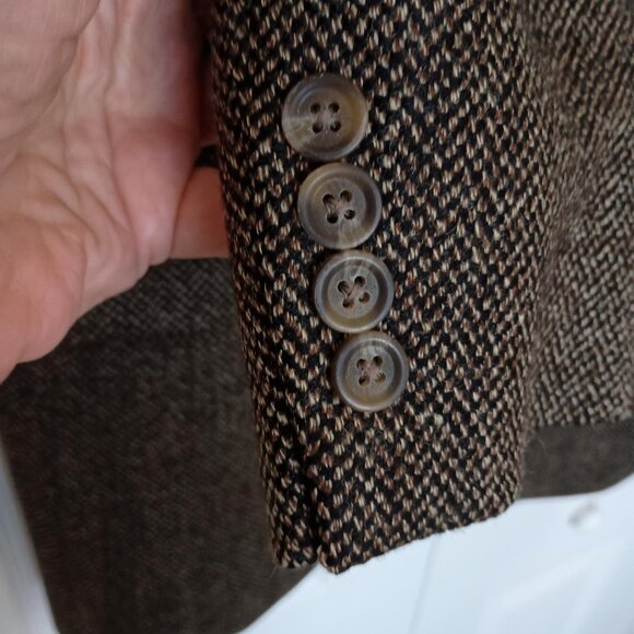 Men's Ralph Lauren CHAPS Dark Brown Wool Tweed Sport Coat, Size 44 Long/Tall - Picture 4 of 5